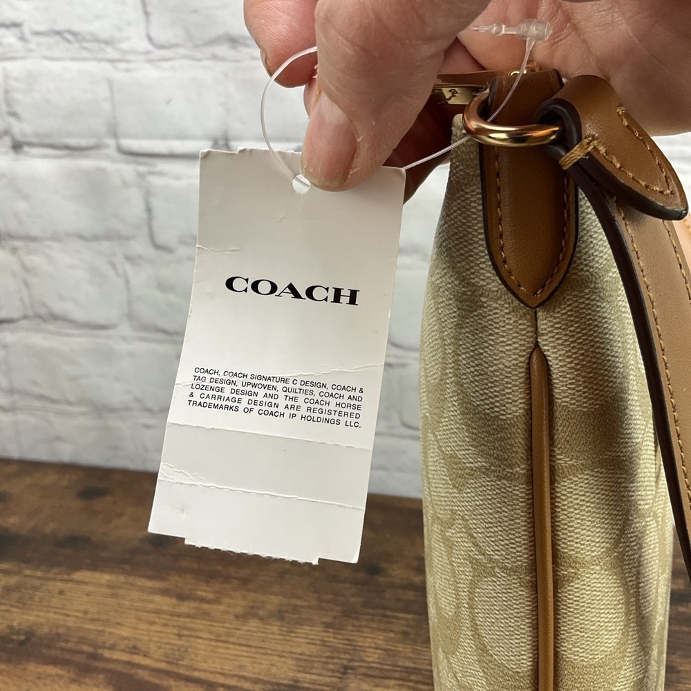 Coach Rowan File Bag In Signature Canvas Light Khaki Light Saddle CS192 Purse - Picture 5 of 9